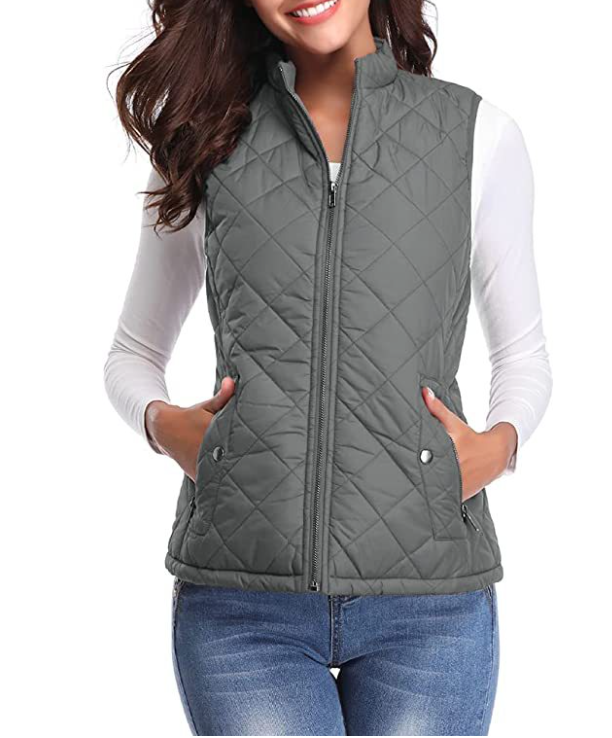 Women's Lightweight Lined Vest with Front Zip Closure | Sleeveless Winter Layer for Cool Fall and Spring Days | Size S-2XL