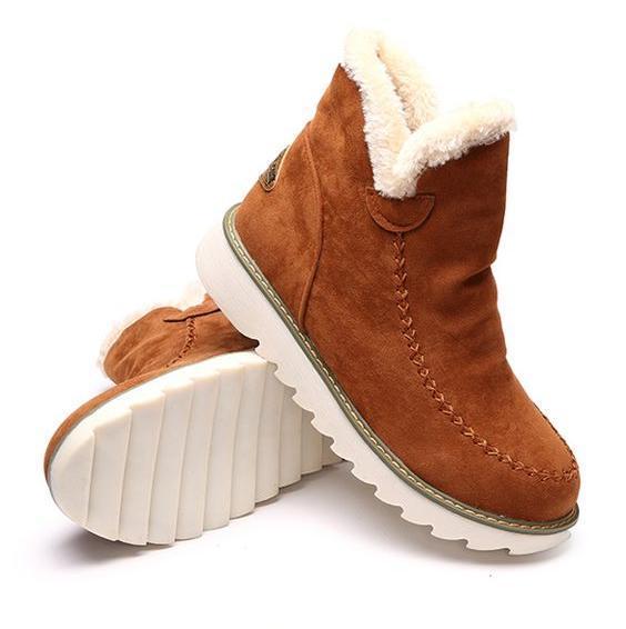 Women's Waterproof Snow Boots with Warm Padded Lining | Mid Calf Shaft, Cushioned Footbed | Size 5.5-12.5