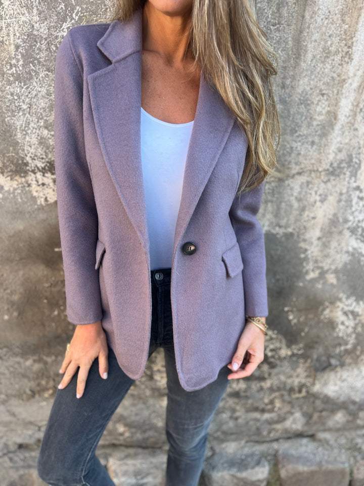 Women's Classic Blazer Jacket with Lapels and Button Closure | Polyester Blend, Regular Fit, Office to Evening | Size S-5XL