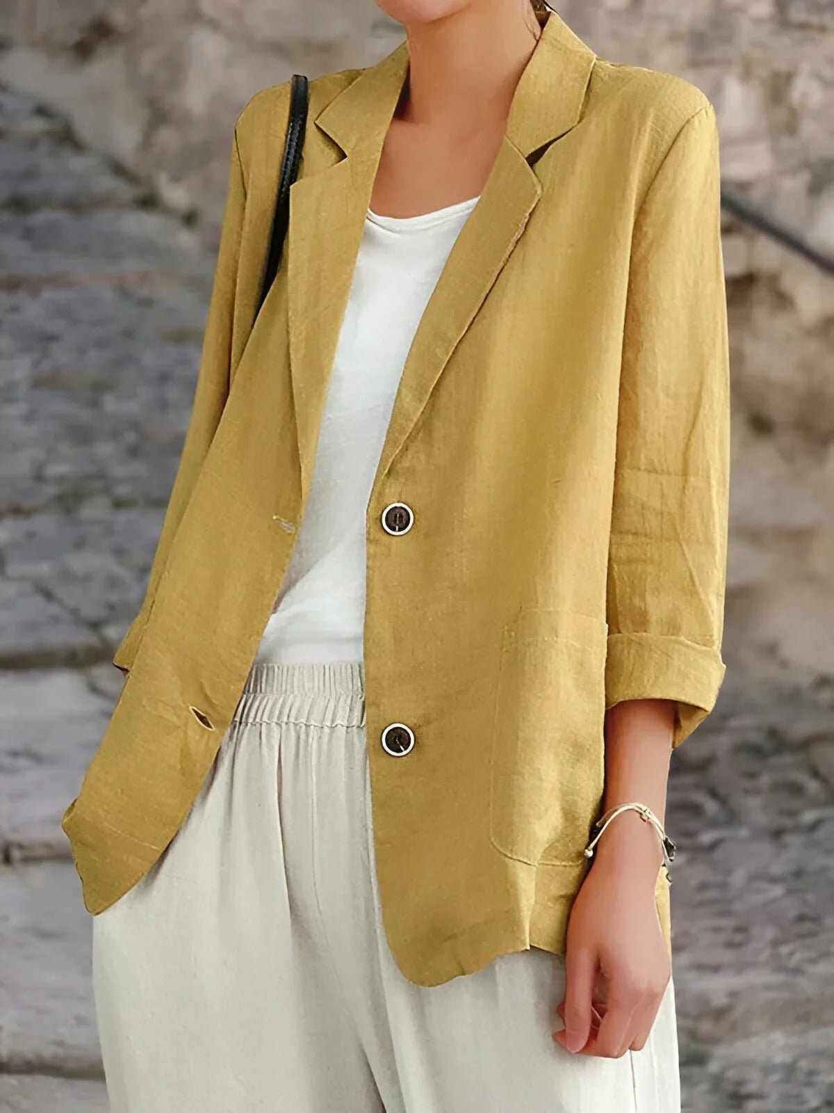 Women's Double-Breasted Tailored Blazer | Notched Lapels, Structured Shoulder, Defined Waist Fit | 4 Colors