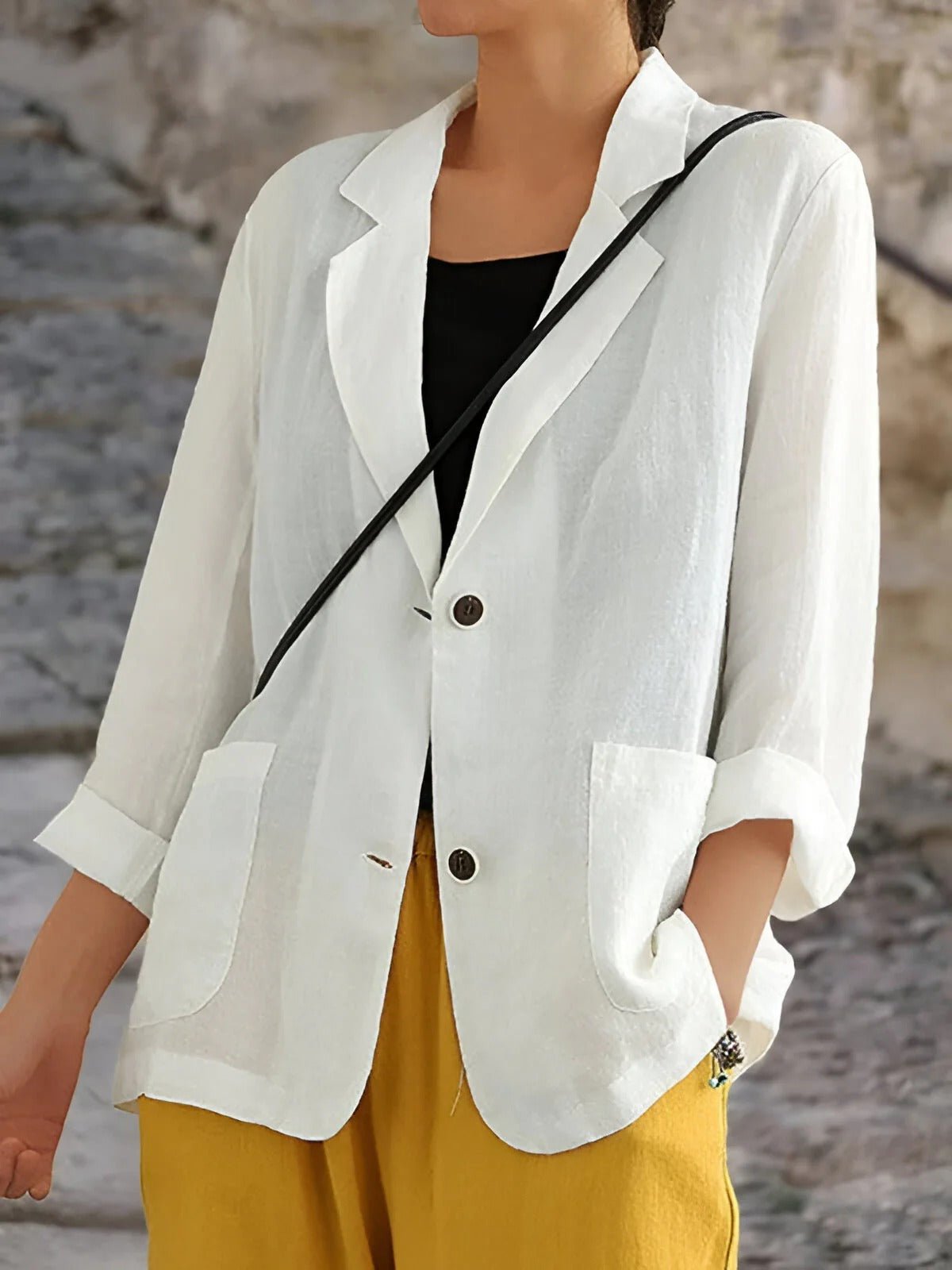 Women's Double-Breasted Tailored Blazer | Notched Lapels, Structured Shoulder, Defined Waist Fit | 4 Colors
