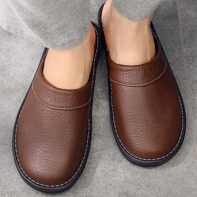 Women's Mule Slippers in Vegan Leather | Closed Toe House Shoes with an Open Back | Sizes 5.5 to 12.5, 6 Colors