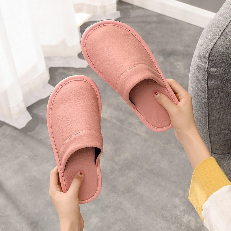 Women's Mule Slippers in Vegan Leather | Closed Toe House Shoes with an Open Back | Sizes 5.5 to 12.5, 6 Colors