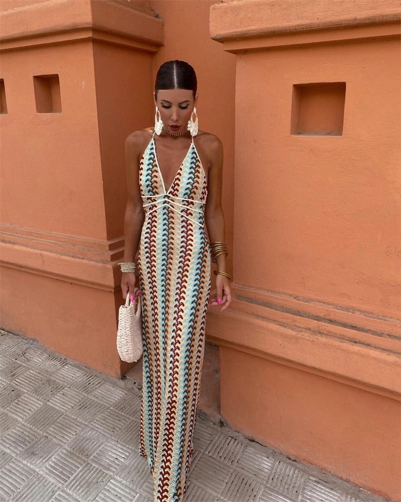 Ruby | Women's Boho V Neck Beach Maxi Dress