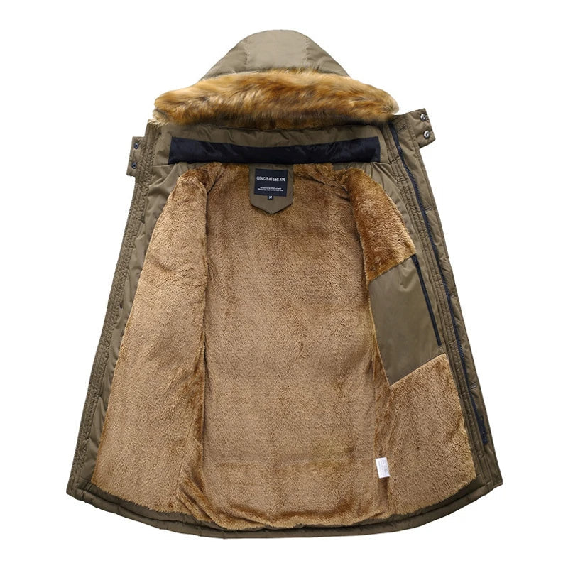 Men's Mens Parka with Breathable Fabric | For Winter | Size S-5XL | Black, Brown, Khaki