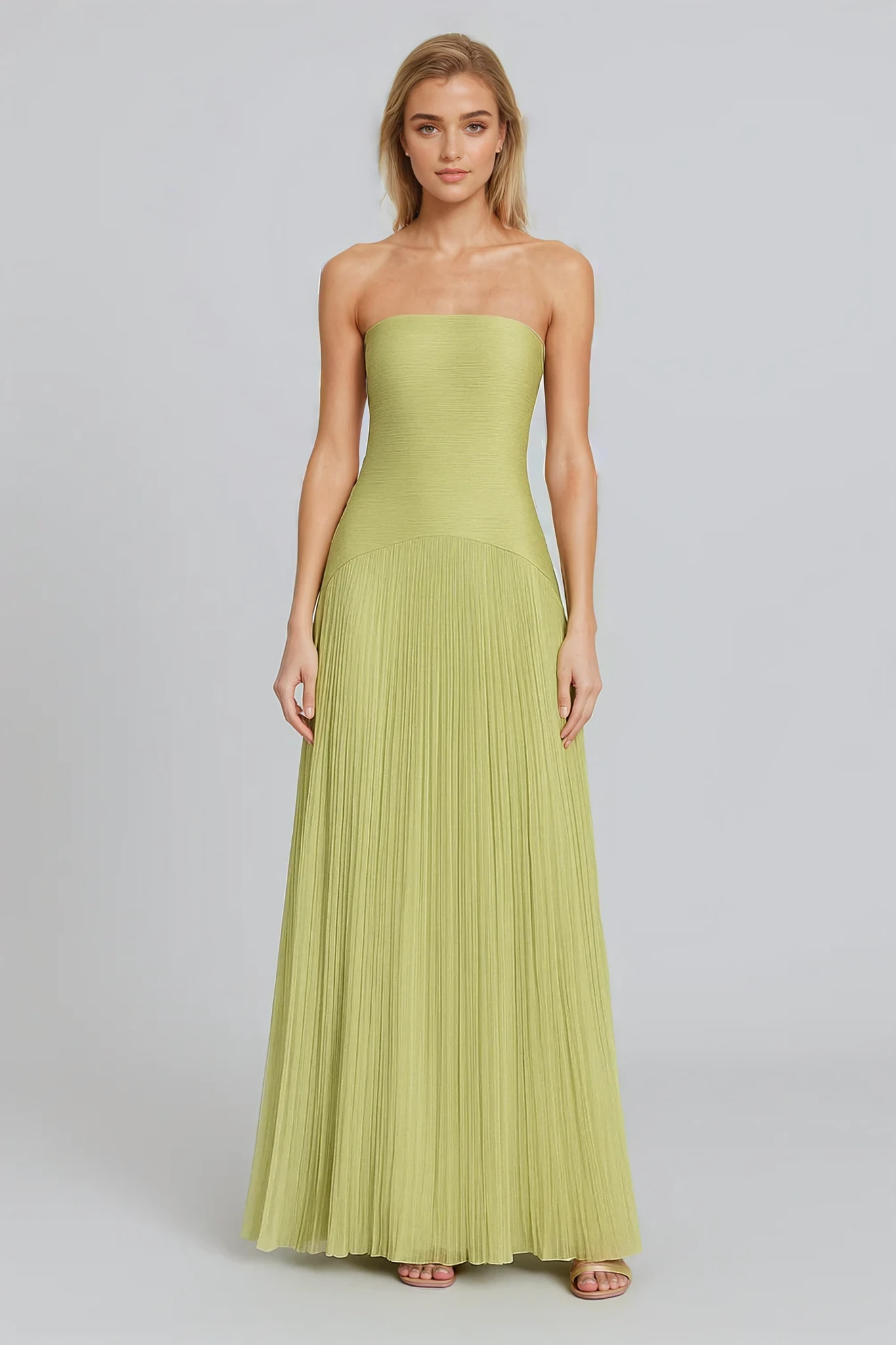 Maxi Dress with Drop Waist and Flowing Silhouette