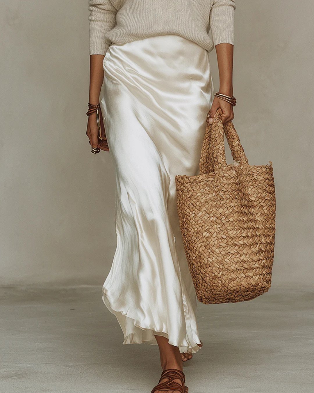 Women's Knit Two Piece Set with Deep V Neck Sweater | Slip Maxi Dress, Long Sleeves, Drop Shoulder | Sizes S-3XL, 6 Colors