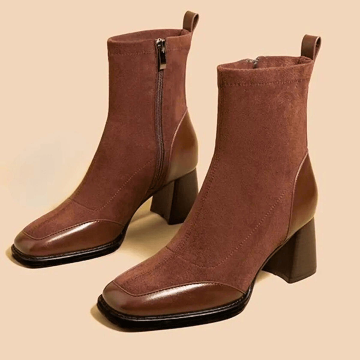 Women's Ankle Boots with a Tapered Line and Support Sole | Soft Uppers in Brown and Midnight Black | Size 5.5-9.5, 2 Colors