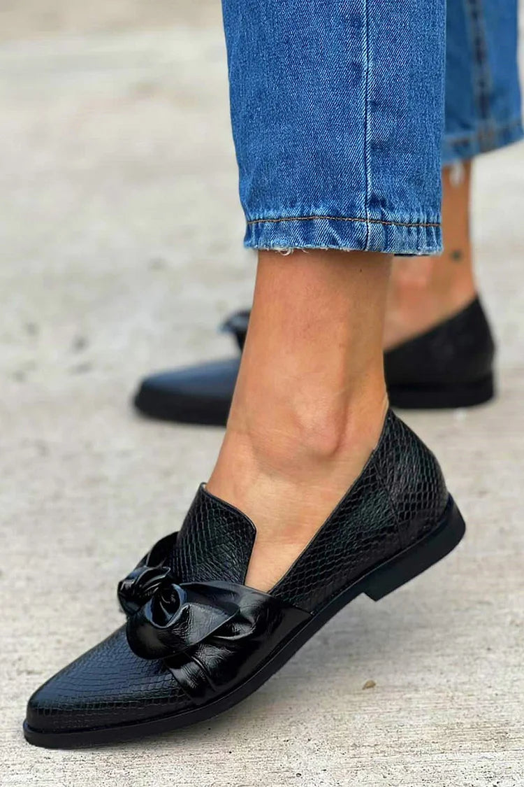 Women's Black Flat Loafers with Cushioned Footbed | Clean Minimal Upper, Everyday Grip Sole, All-Day Comfort | Size 3-11