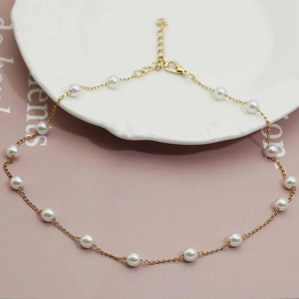 Women's Gold-Tone Pearl Necklace | Classic Pearl Detail, Layers Easily, Everyday and Occasion Wear | One Size