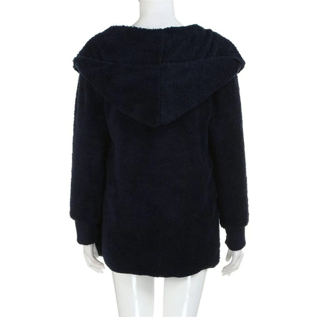 Women's Long Fluffy Coat with Hood and Open Front | Dropped Shoulders, Side Pockets | Sizes XL to 3XL, 6 Colors