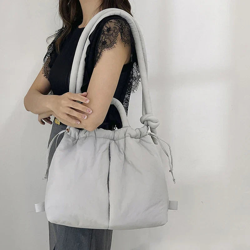 Women's Quilted Puffer Tote Bag | Lightweight Padded Body, Roomy Main Compartment, Padded Handles | 5 Colors