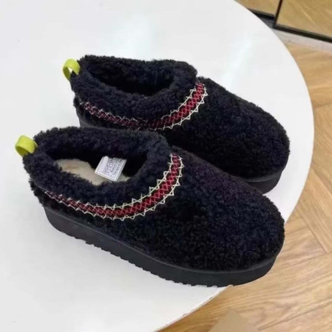 Women's Clog Slippers with a Plush Upper | Cotton Lining, Anti Slip Platform Sole | Sizes 4.5-9.0, 4 Colors