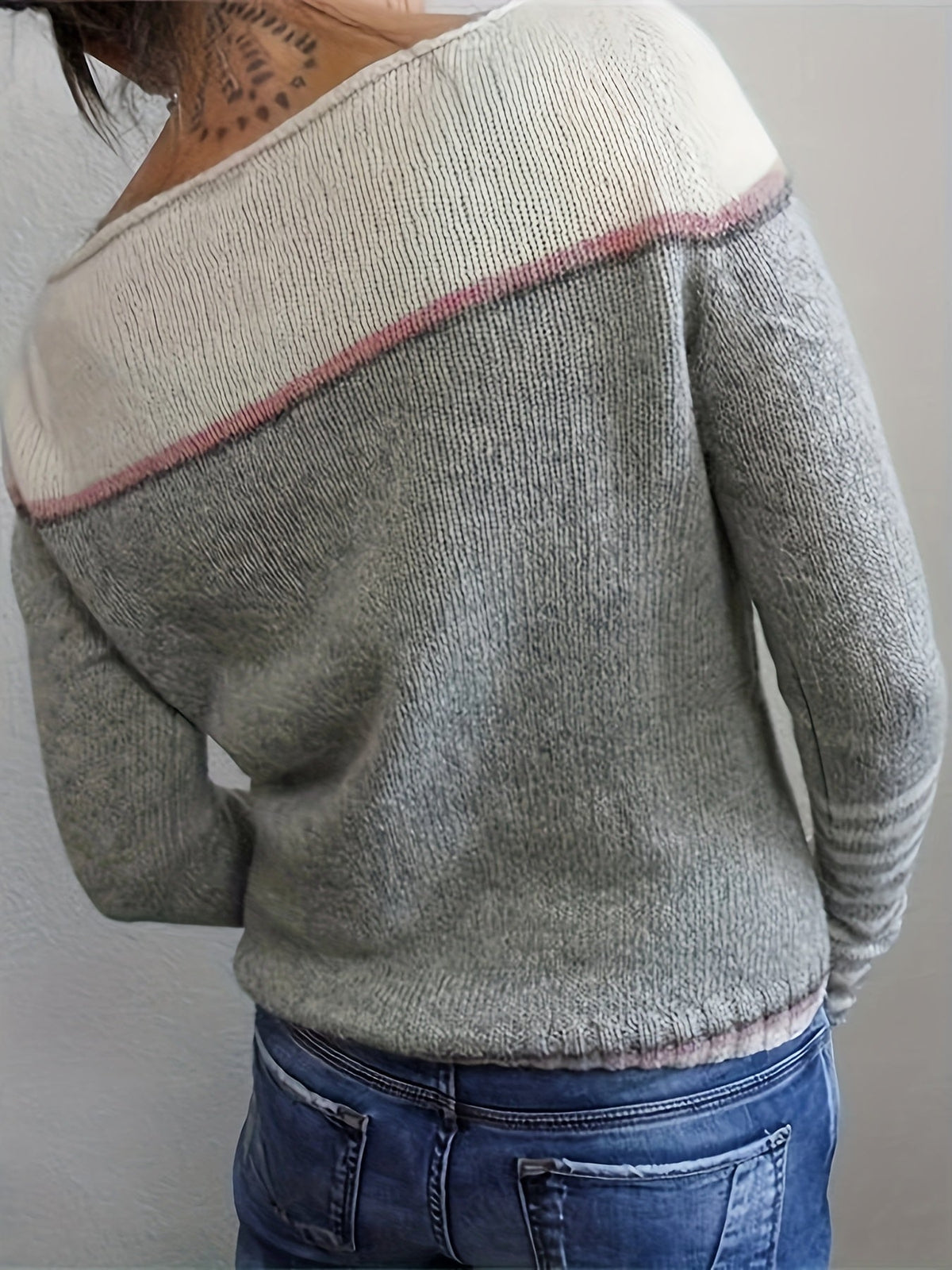 Women's Striped Boat Neck Knit Sweater | Tonal Stripe Detail, Matching Striped Cuffs, Relaxed Fit | Sizes S-3XL