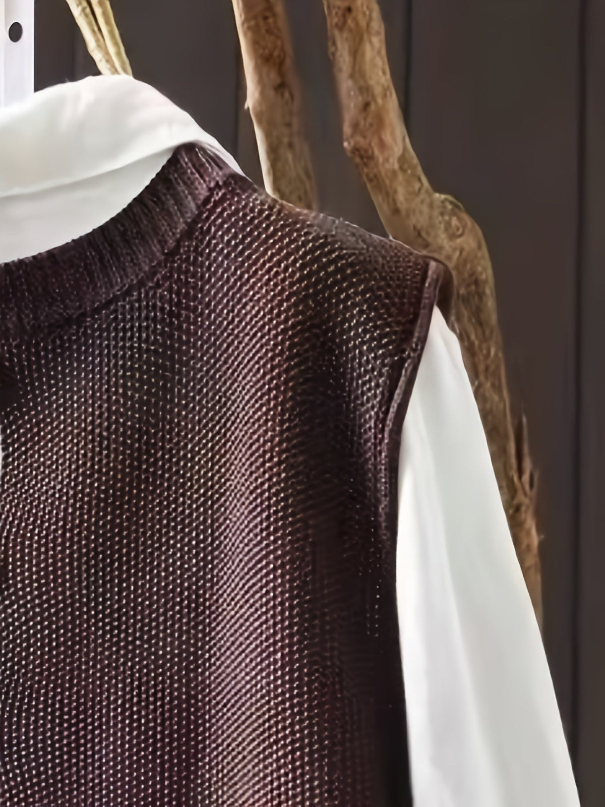 Women's Knit Sweater Vest and Button-Down Shirt Set | Layered Two-Piece, Round Neck Vest, Relaxed Fit | 3 Colors