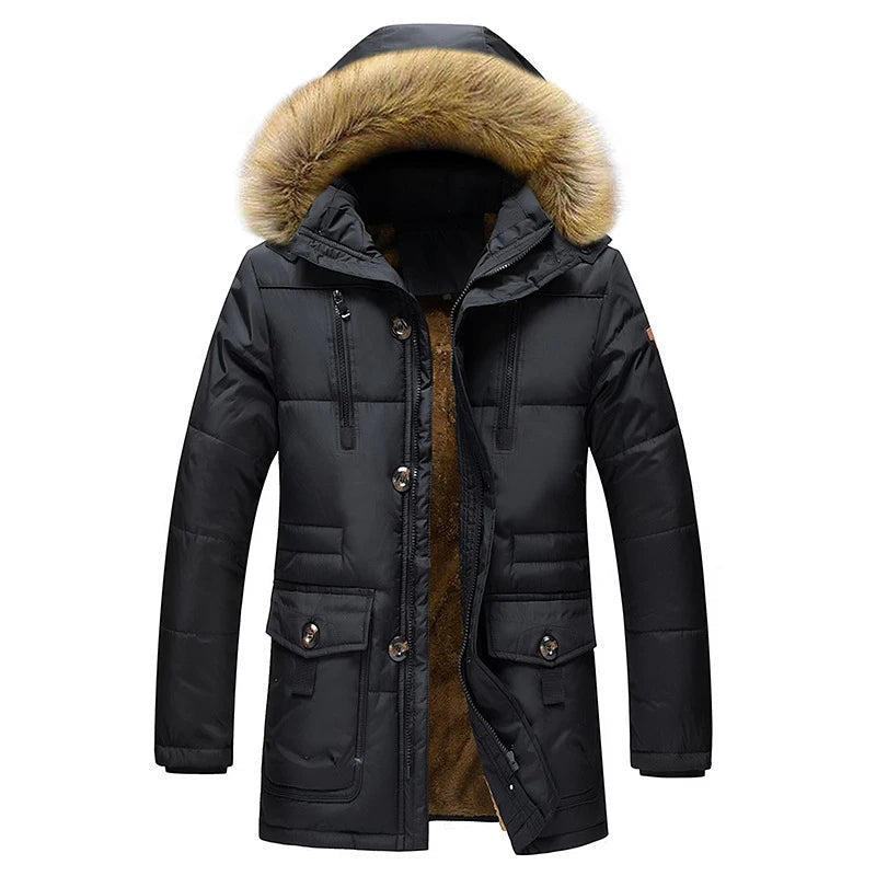 Men's Mens Parka with Breathable Fabric | For Winter | Size S-5XL | Black, Brown, Khaki