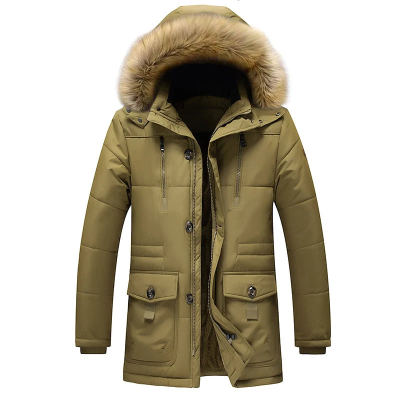 Men's Mens Parka with Breathable Fabric | For Winter | Size S-5XL | Black, Brown, Khaki