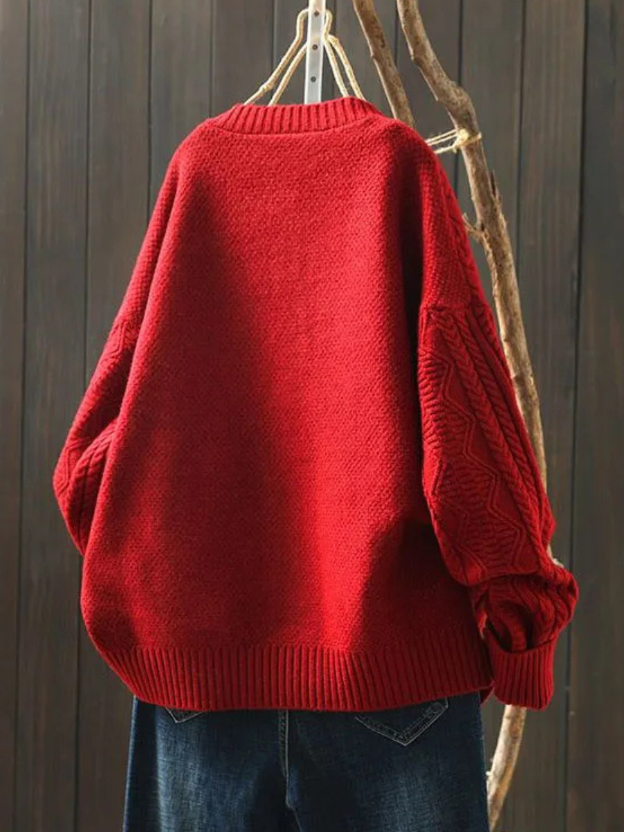 Women's Oversized Cable Knit Cardigan Sweater | Contrast Button-Front, Draped Relaxed Fit, Long Sleeves | 5 Colors