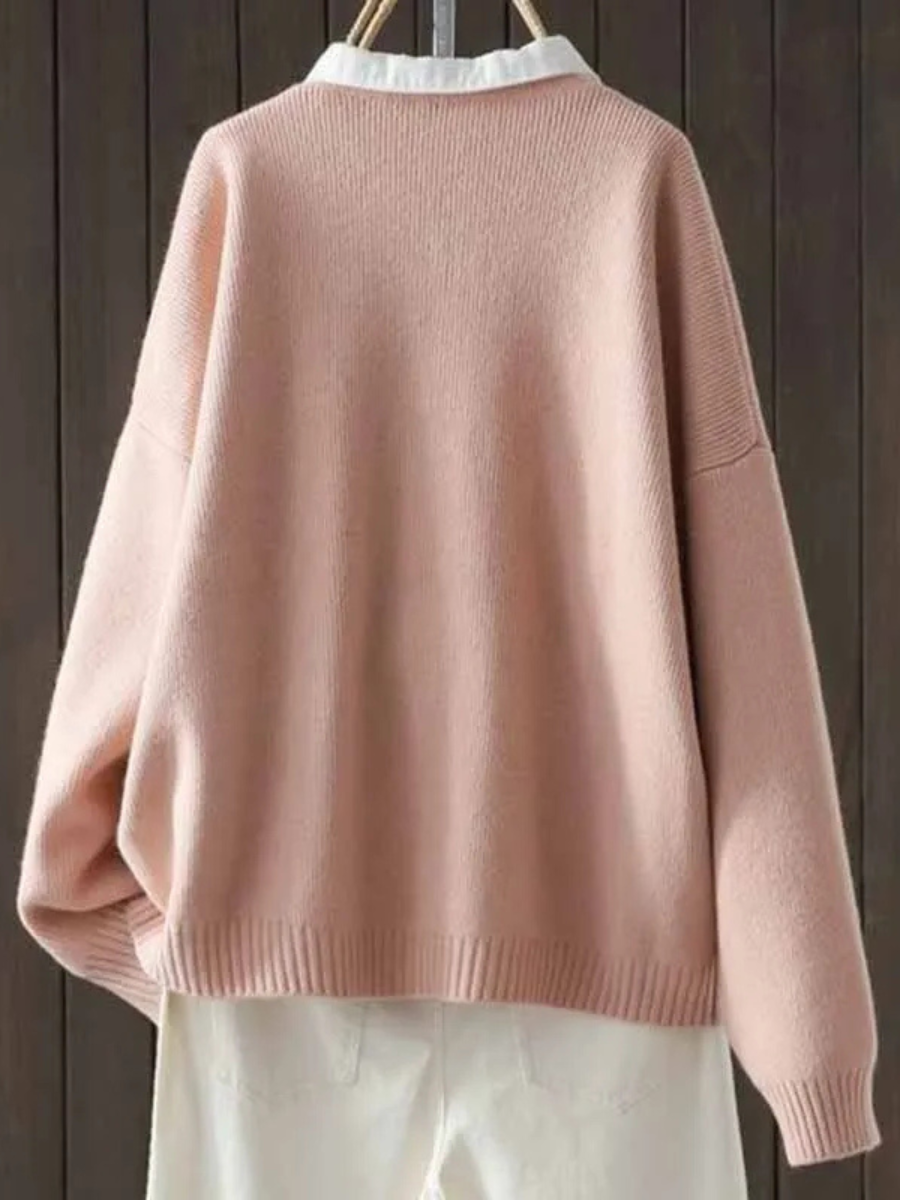 Women's Knit Cardigan with Four Patch Pockets | Round Neckline, Dropped Shoulders, Relaxed Fit | 3 Colors