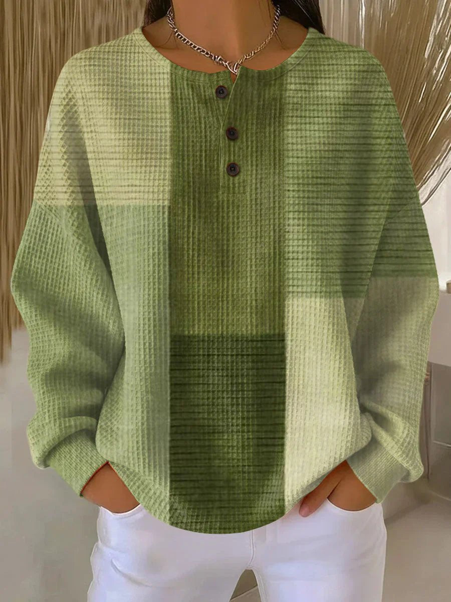 Womens Knit Sweater with Crew Neck and Button Front | Breathable Fabric | Size S-5XL | Natural, Multicolour, Green, Yellow