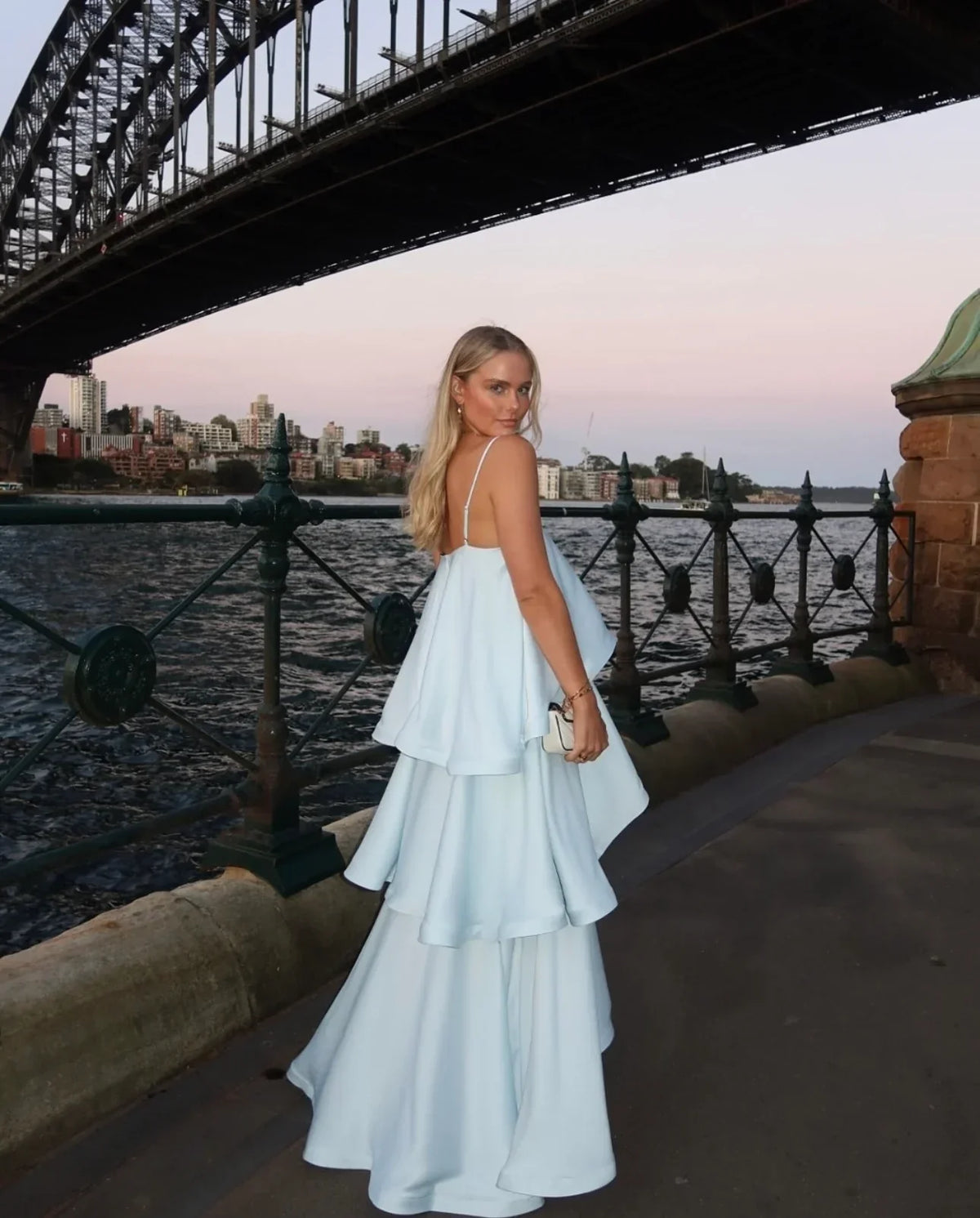 Women's Tiered Satin Maxi Dress with Ruffle Edges | Spaghetti Straps, Open Back, Asymmetric Hem | Sizes S to 2XL, 3 Colors