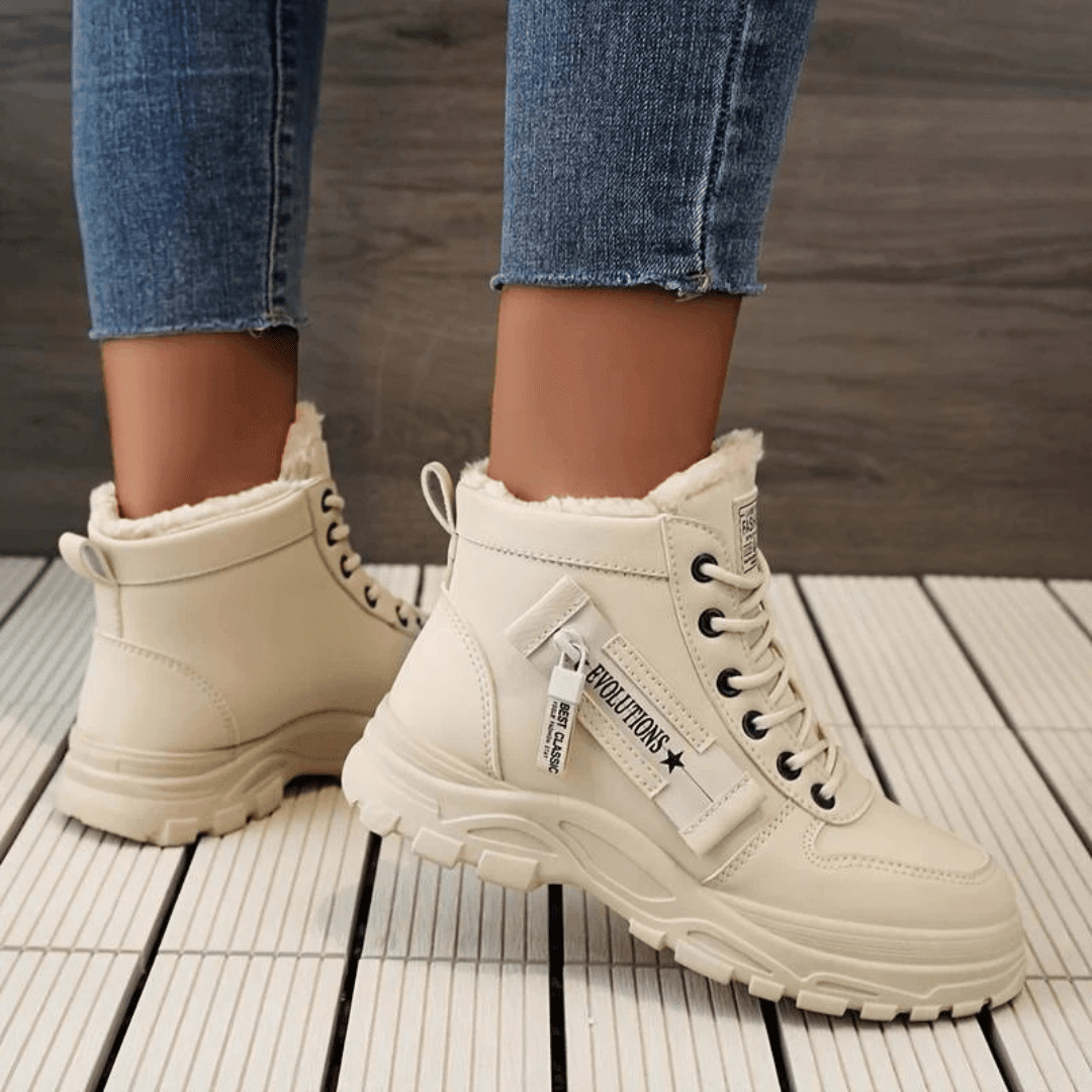 Women's Waterproof Winter Boots | Plush Insulated Lining, Anti-Slip Rubber Sole | US 5-9 | Black, Beige, White
