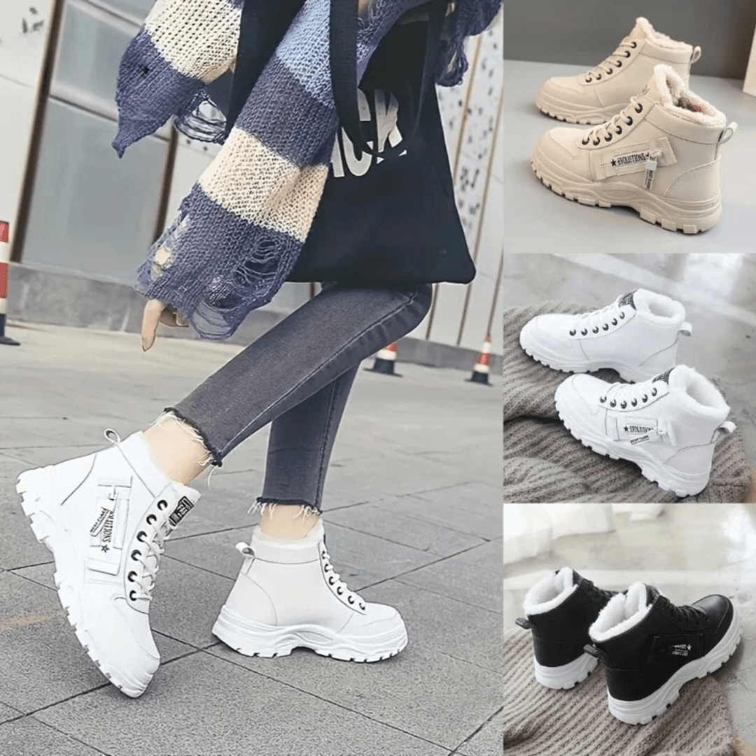Women's Waterproof Winter Boots | Plush Insulated Lining, Anti-Slip Rubber Sole | US 5-9 | Black, Beige, White