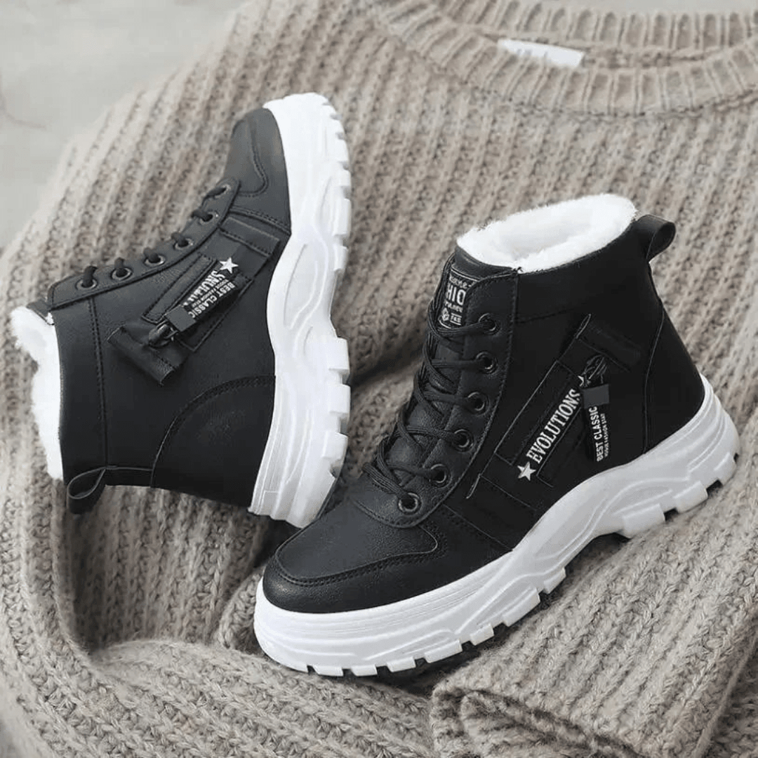 Women's Waterproof Winter Boots | Plush Insulated Lining, Anti-Slip Rubber Sole | US 5-9 | Black, Beige, White