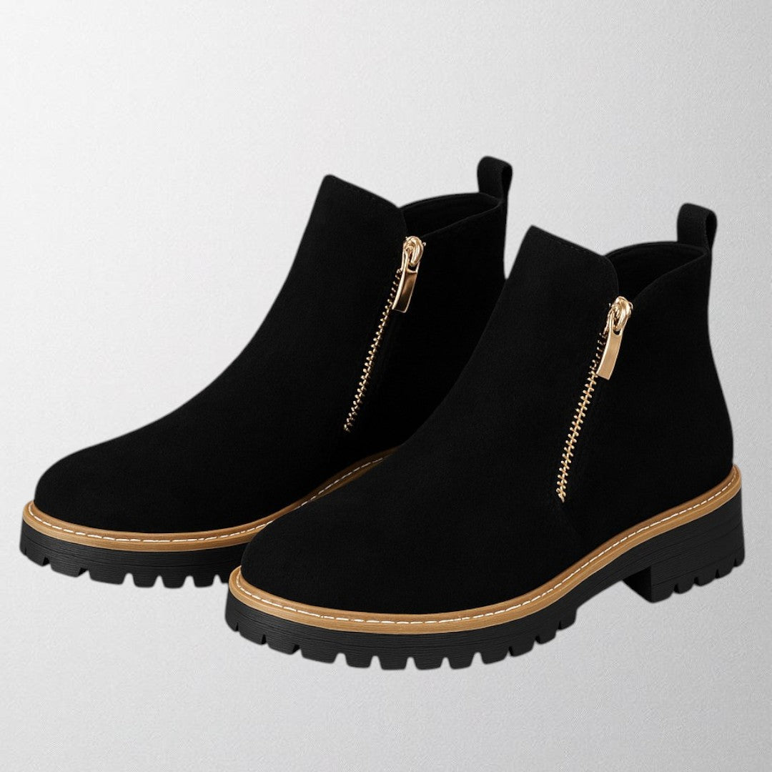 Women's Round Toe Shoes with Side Zip | Supportive Sole for Long Days at Work or Standing | Size 5-10.5, 6 Colors