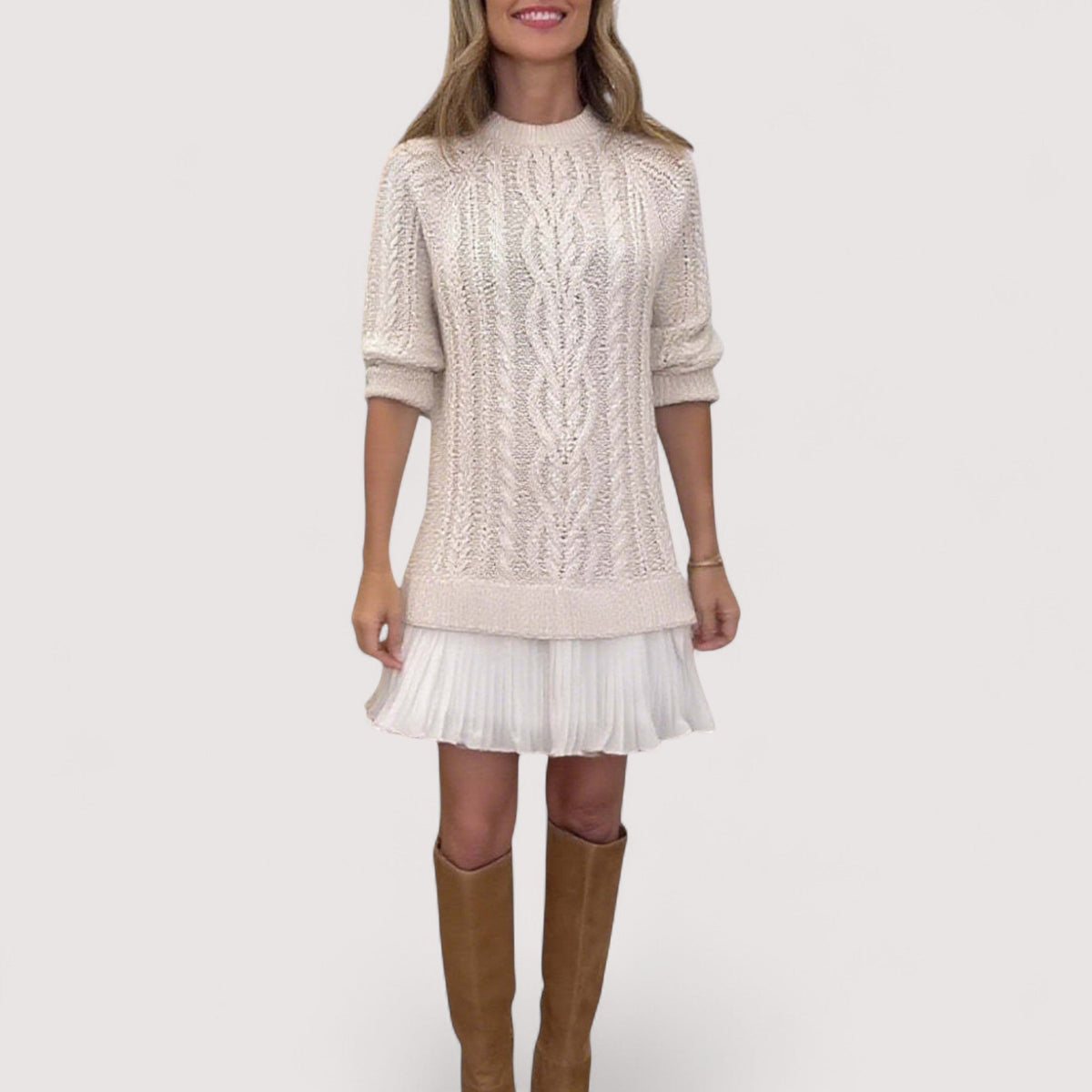 Women's Knit Sweater Dress for Day and Evening | Soft Stretch Fabric with a Comfortable Fit | Size S-3XL, 5 Colors