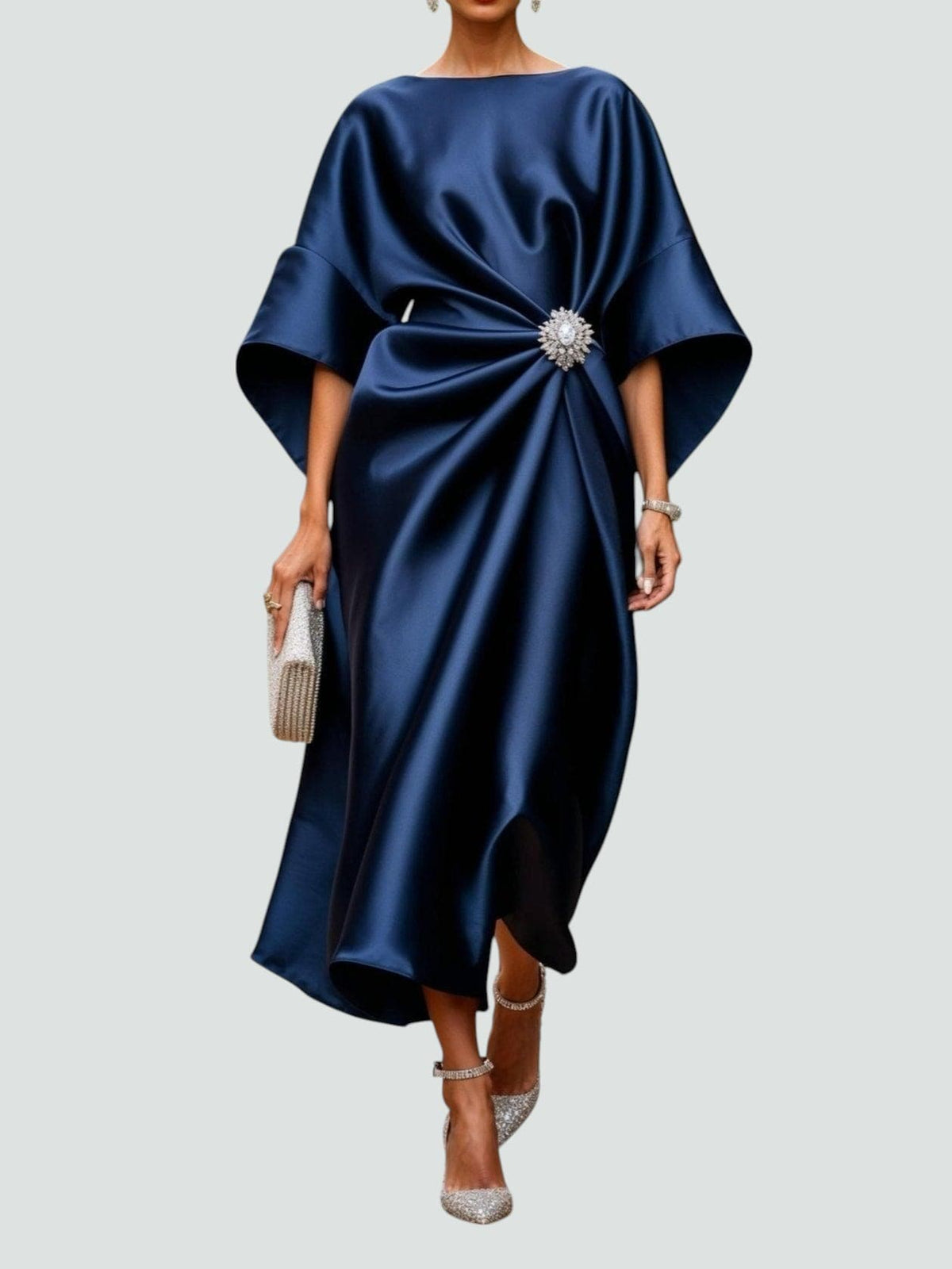 Women's Maxi Evening Dress with a Light-Catching Finish | Soft Drape for Galas and Weddings | Size XS-3XL, 6 Colors