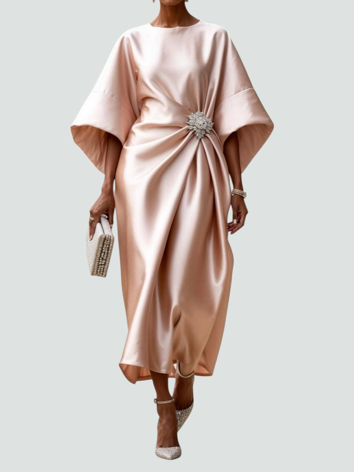 Women's Maxi Evening Dress with a Light-Catching Finish | Soft Drape for Galas and Weddings | Size XS-3XL, 6 Colors