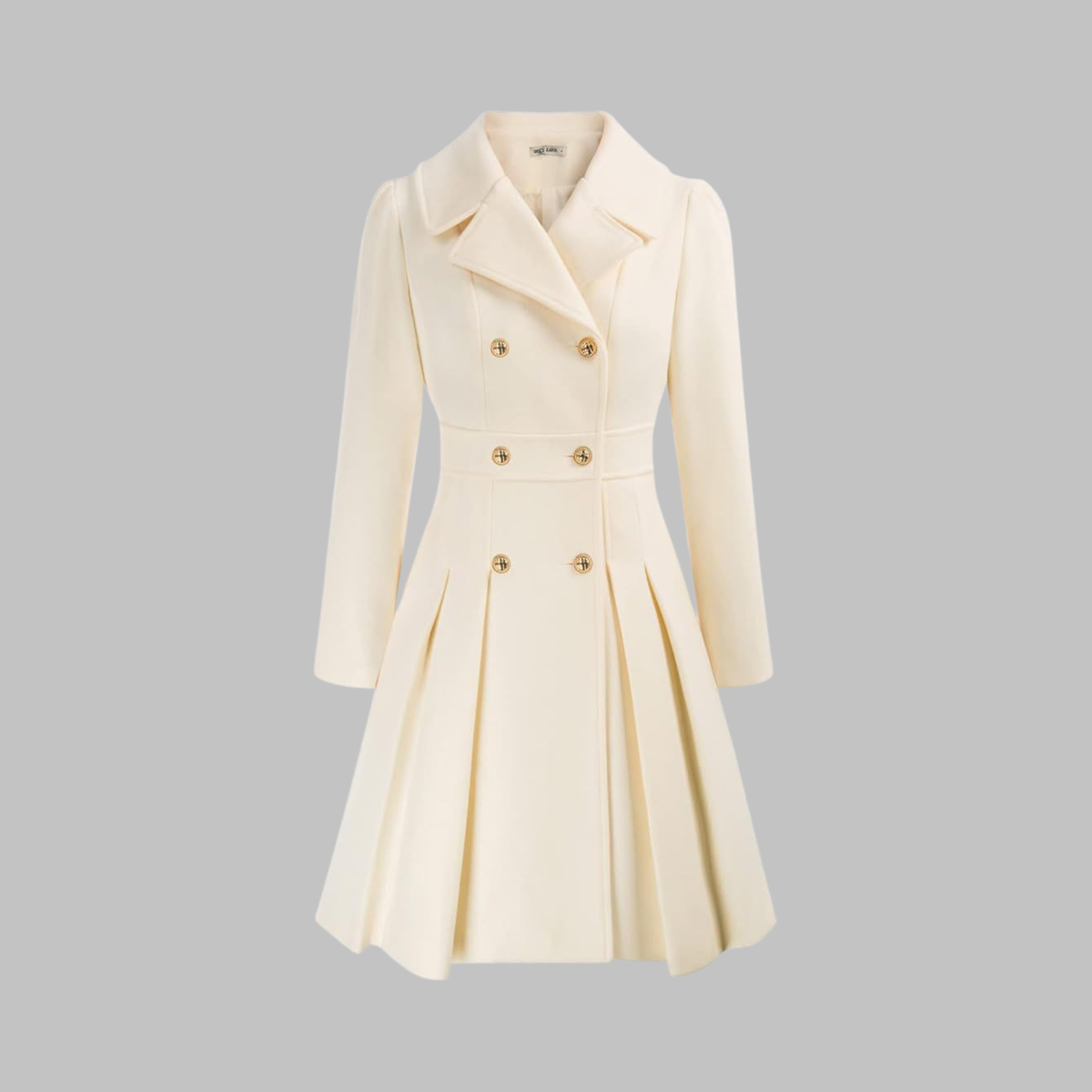 Women's Double-Breasted Winter Coat with Long Sleeves | Classic Ladies Overcoat with Button Front | Size S-2XL