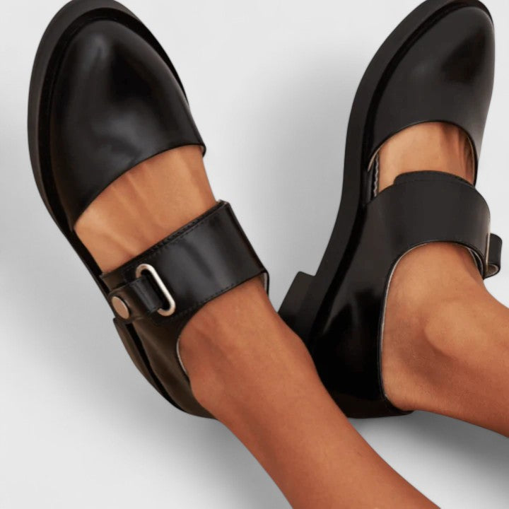 Women's Black Dress Shoes with Padded Insole | Classic Closed Toe Profile, Flexible Breathable Materials | Size 5.5-9