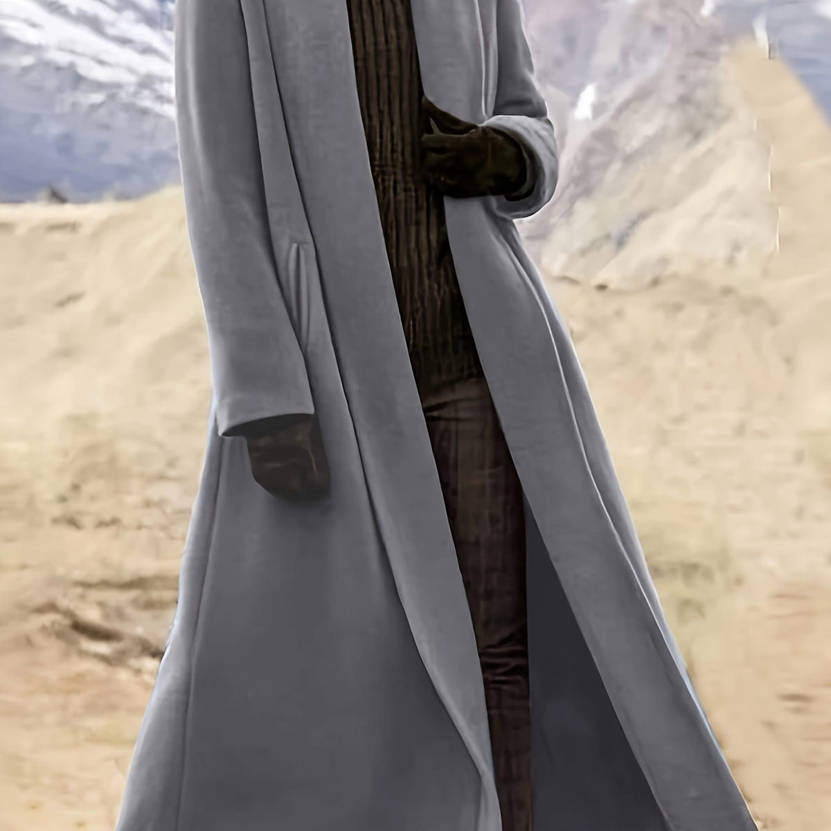 Long Womens Coat with Knit and Longline Cut | For Winter | Size 2XL-XL