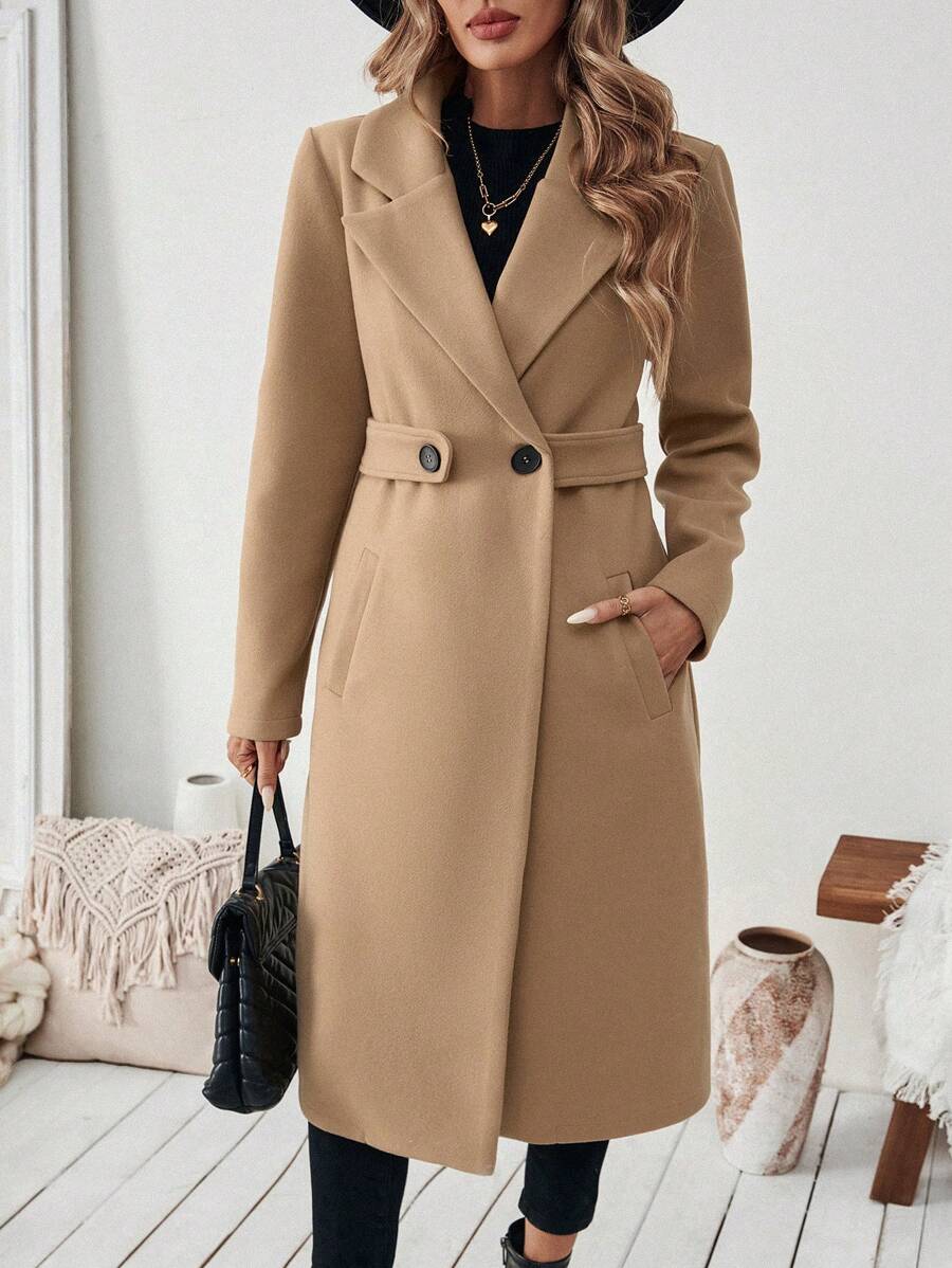 Womens Coat with Knit | For Winter | Size S-XL | Khaki, Brown, Coffee, Grey, Dark Blue