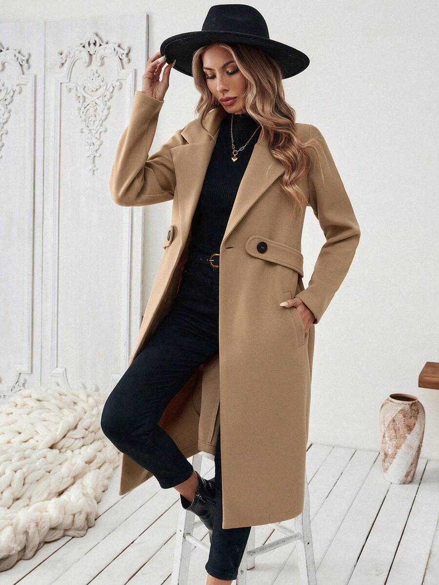 Womens Coat with Knit | For Winter | Size S-XL | Khaki, Brown, Coffee, Grey, Dark Blue