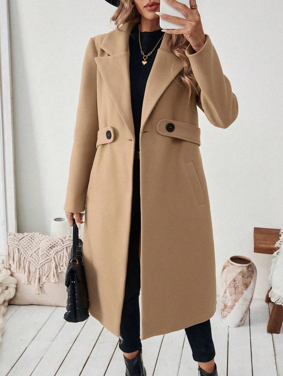 Womens Coat with Knit | For Winter | Size S-XL | Khaki, Brown, Coffee, Grey, Dark Blue