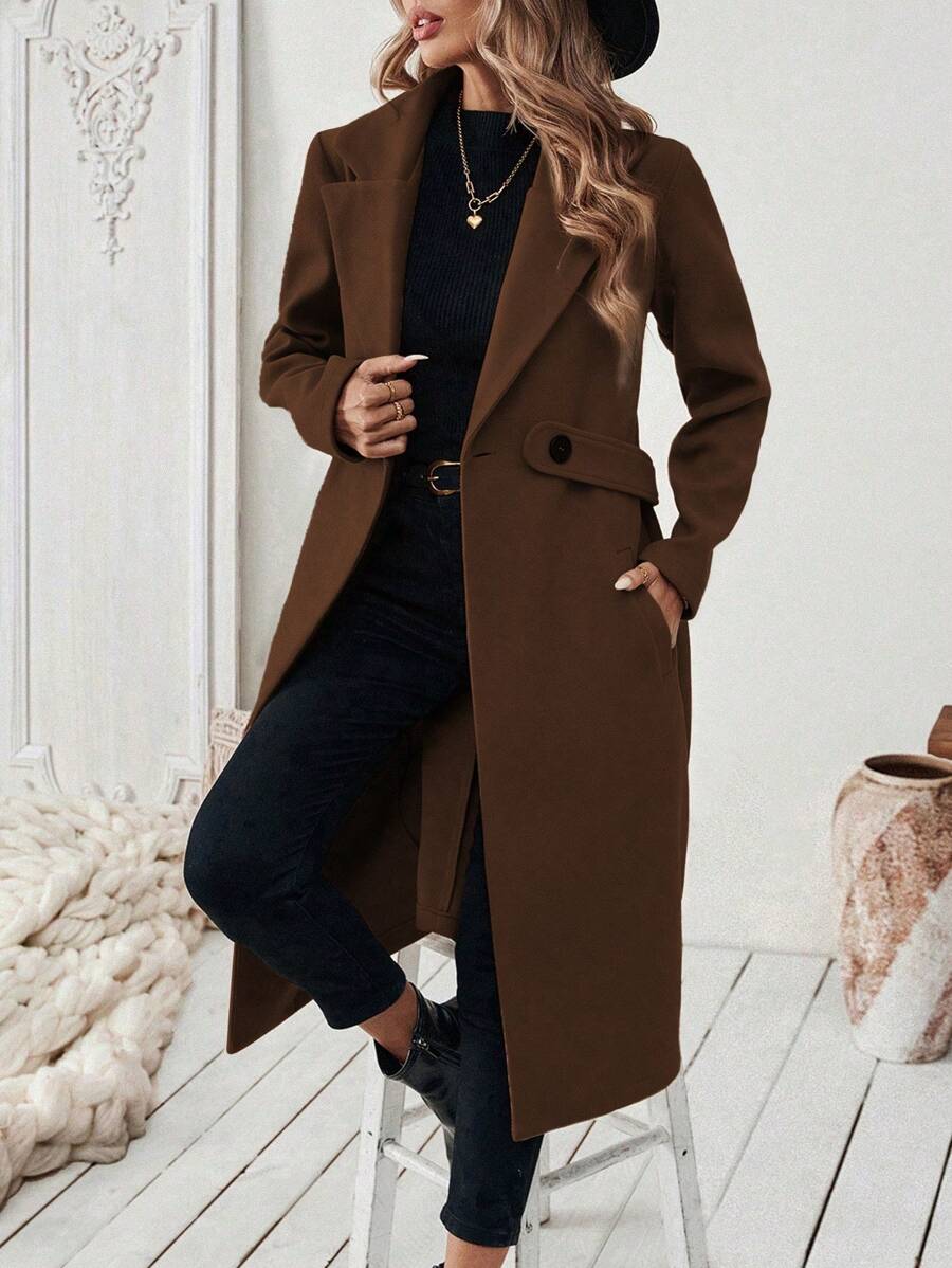 Womens Coat with Knit | For Winter | Size S-XL | Khaki, Brown, Coffee, Grey, Dark Blue