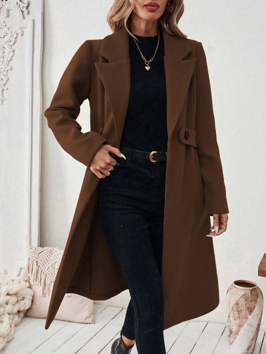 Womens Coat with Knit | For Winter | Size S-XL | Khaki, Brown, Coffee, Grey, Dark Blue