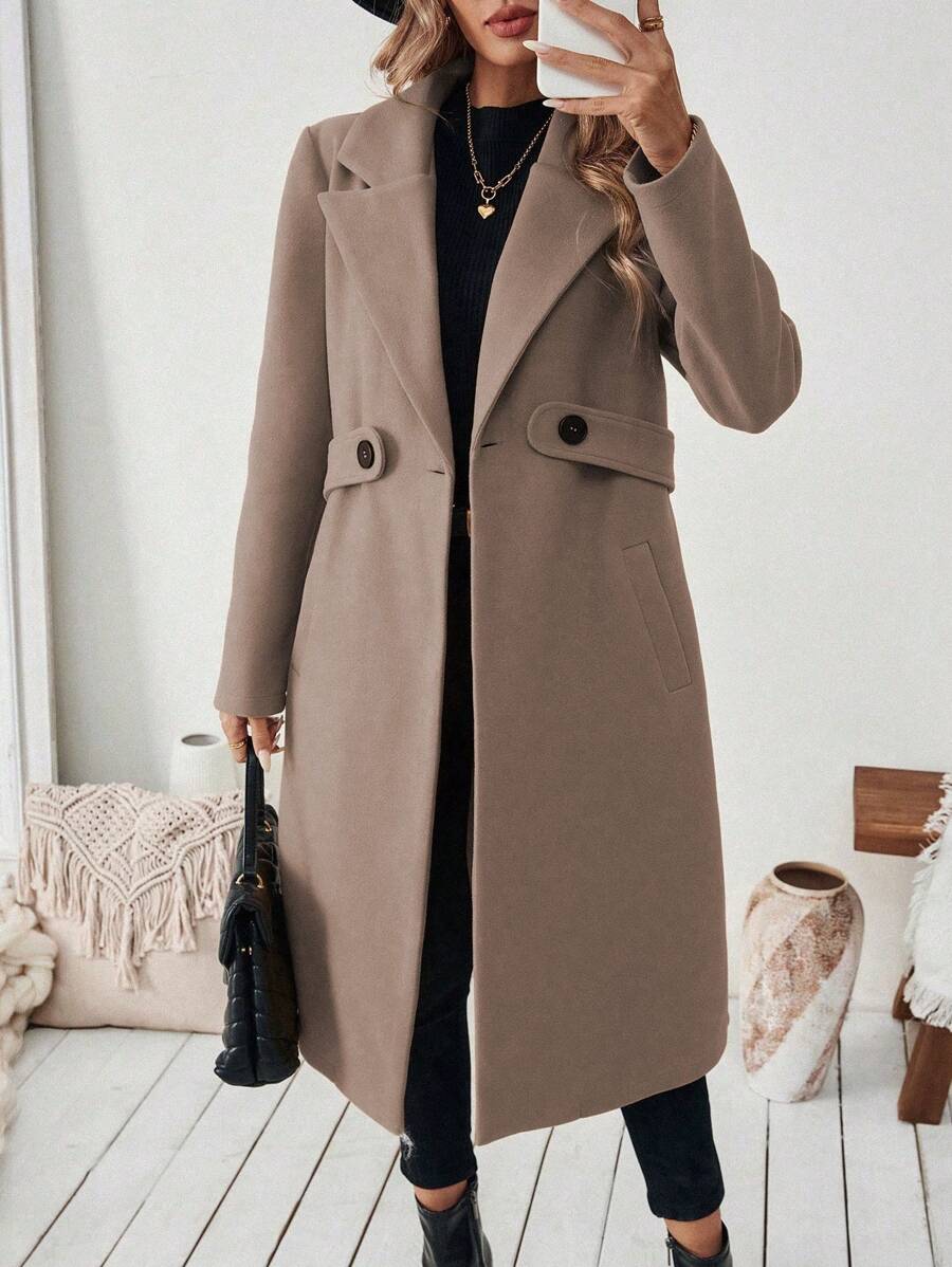 Womens Coat with Knit | For Winter | Size S-XL | Khaki, Brown, Coffee, Grey, Dark Blue