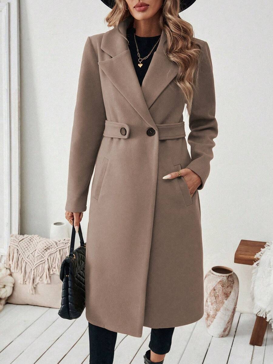 Womens Coat with Knit | For Winter | Size S-XL | Khaki, Brown, Coffee, Grey, Dark Blue