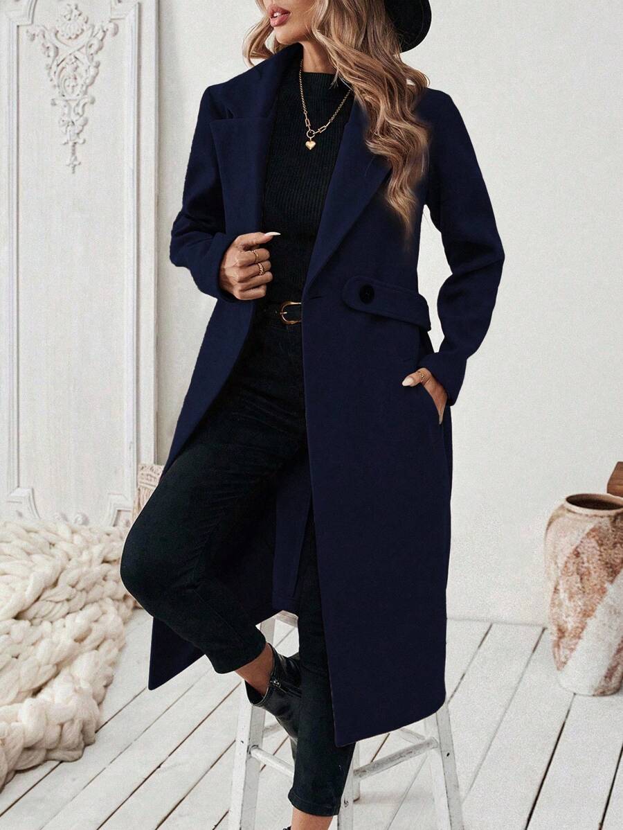 Womens Coat with Knit | For Winter | Size S-XL | Khaki, Brown, Coffee, Grey, Dark Blue