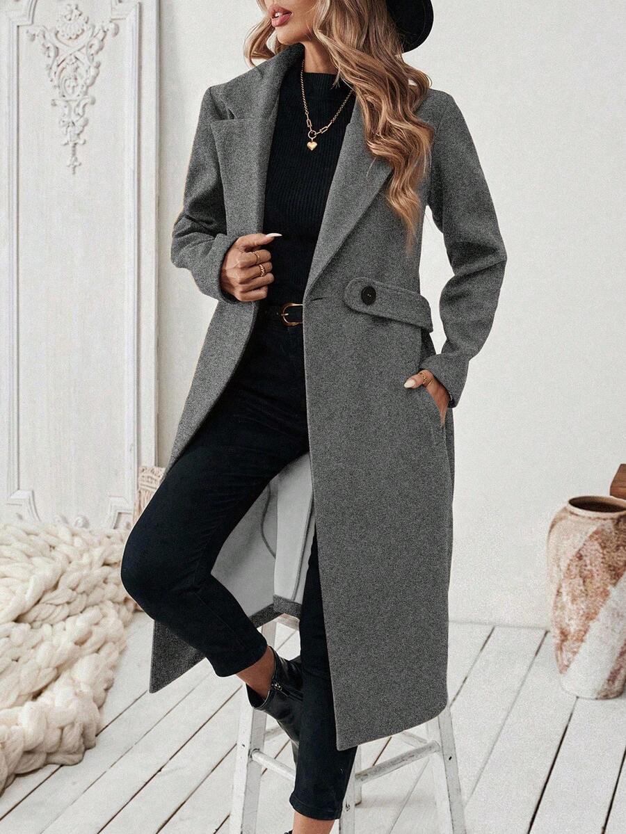 Womens Coat with Knit | For Winter | Size S-XL | Khaki, Brown, Coffee, Grey, Dark Blue