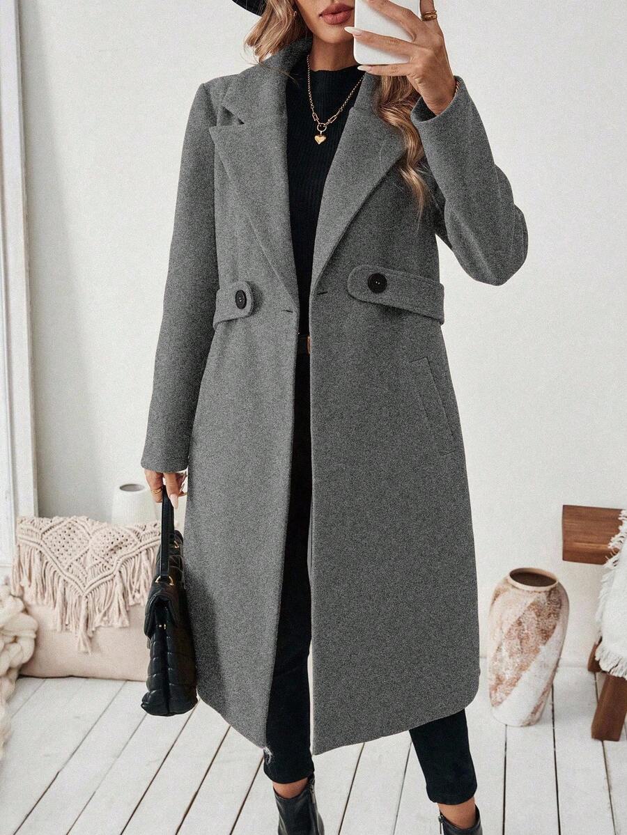 Womens Coat with Knit | For Winter | Size S-XL | Khaki, Brown, Coffee, Grey, Dark Blue