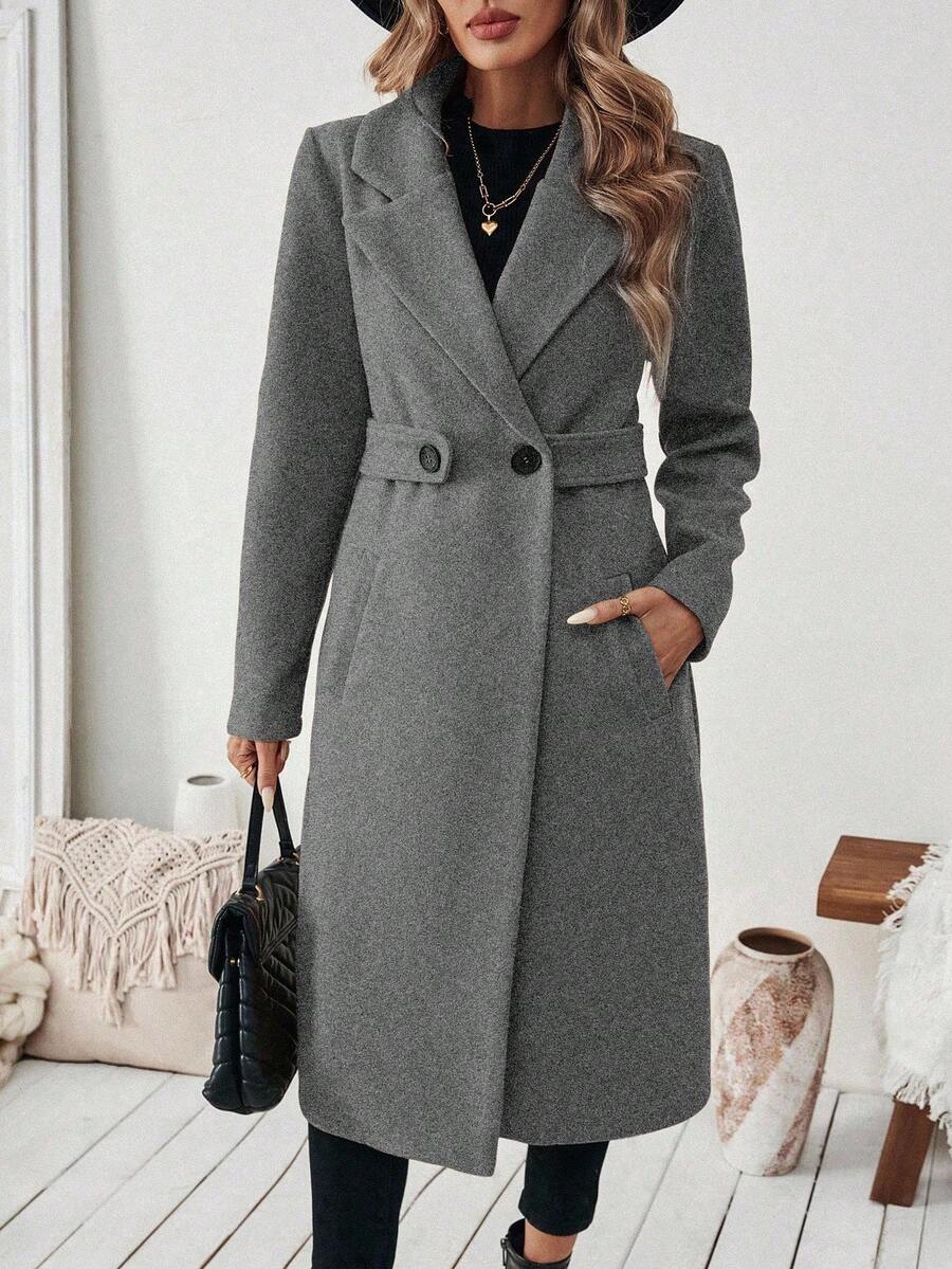 Womens Coat with Knit | For Winter | Size S-XL | Khaki, Brown, Coffee, Grey, Dark Blue