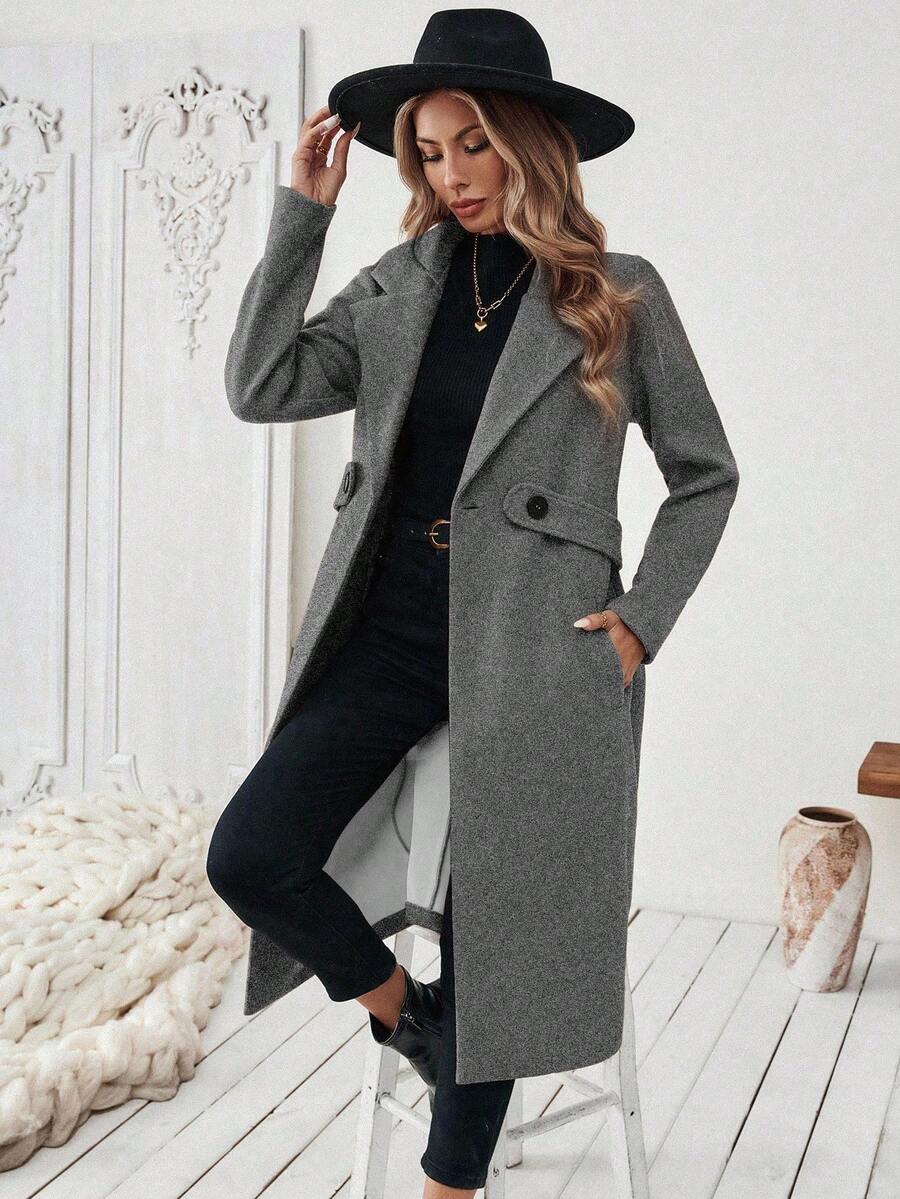 Womens Coat with Knit | For Winter | Size S-XL | Khaki, Brown, Coffee, Grey, Dark Blue
