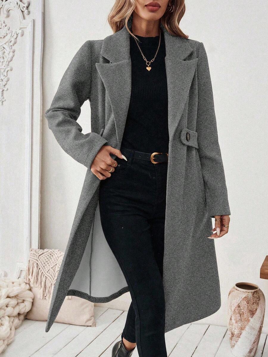 Womens Coat with Knit | For Winter | Size S-XL | Khaki, Brown, Coffee, Grey, Dark Blue