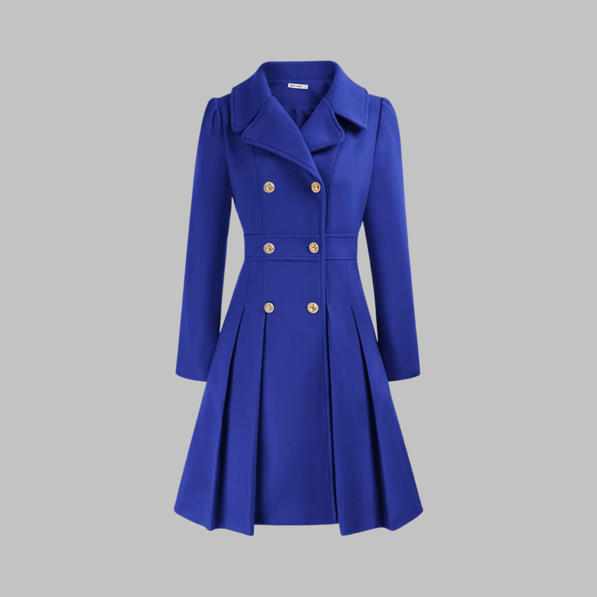 Women's Double-Breasted Winter Coat with Long Sleeves | Classic Ladies Overcoat with Button Front | Size S-2XL