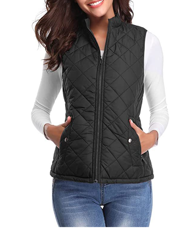 Women's Lightweight Lined Vest with Front Zip Closure | Sleeveless Winter Layer for Cool Fall and Spring Days | Size S-2XL